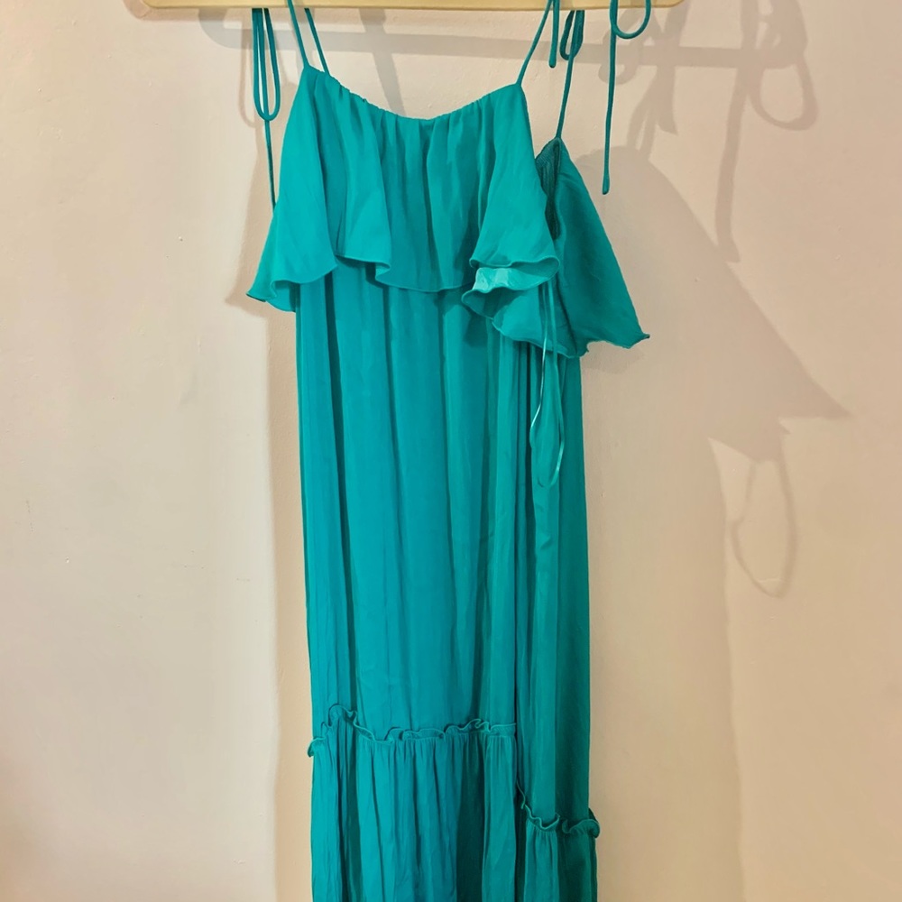 NWT Zara Turquoise Ruffled Dress - Picture 13 of 13